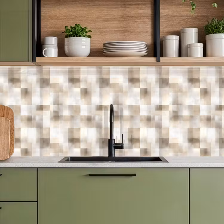 Keuken achterwand - Textuur - Linnen - Beige — 8