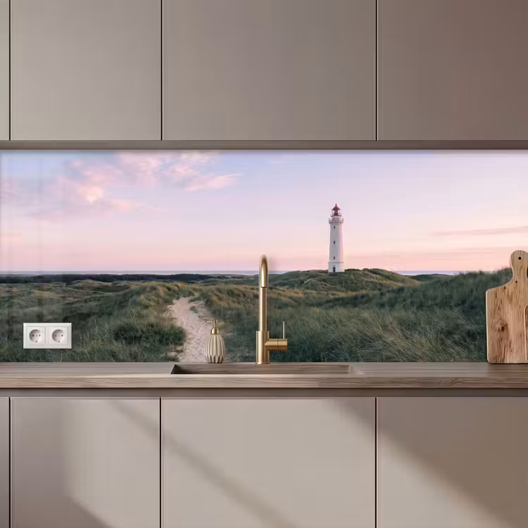 Keuken achterwand - Vuurtoren - Duinlandschap - Zee — 1