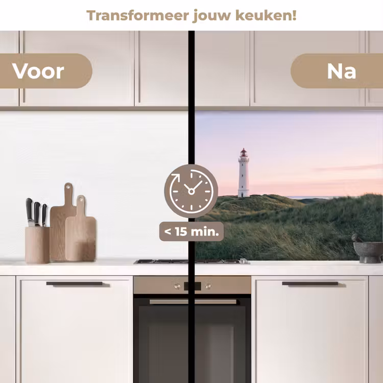 Keuken achterwand - Vuurtoren - Duinlandschap - Zee — 3