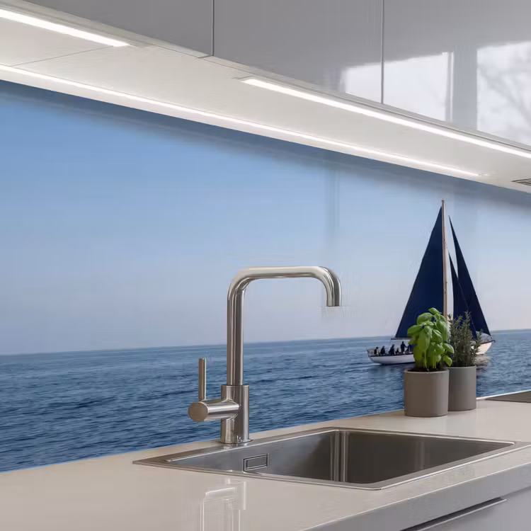 Keuken achterwand - Zeilboot - Zee - Blauw — 2