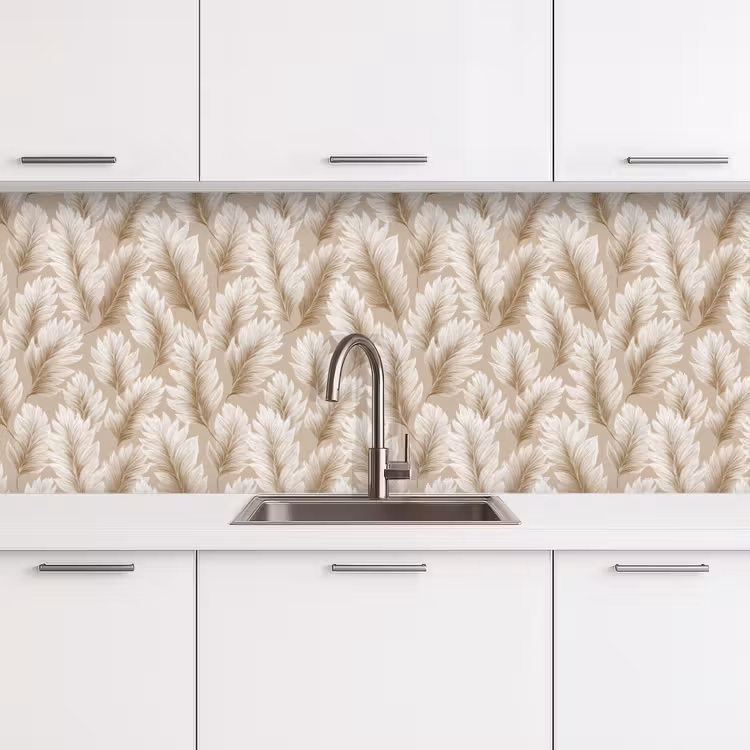 Keuken achterwand - Botanisch - Patroon - Beige — 4