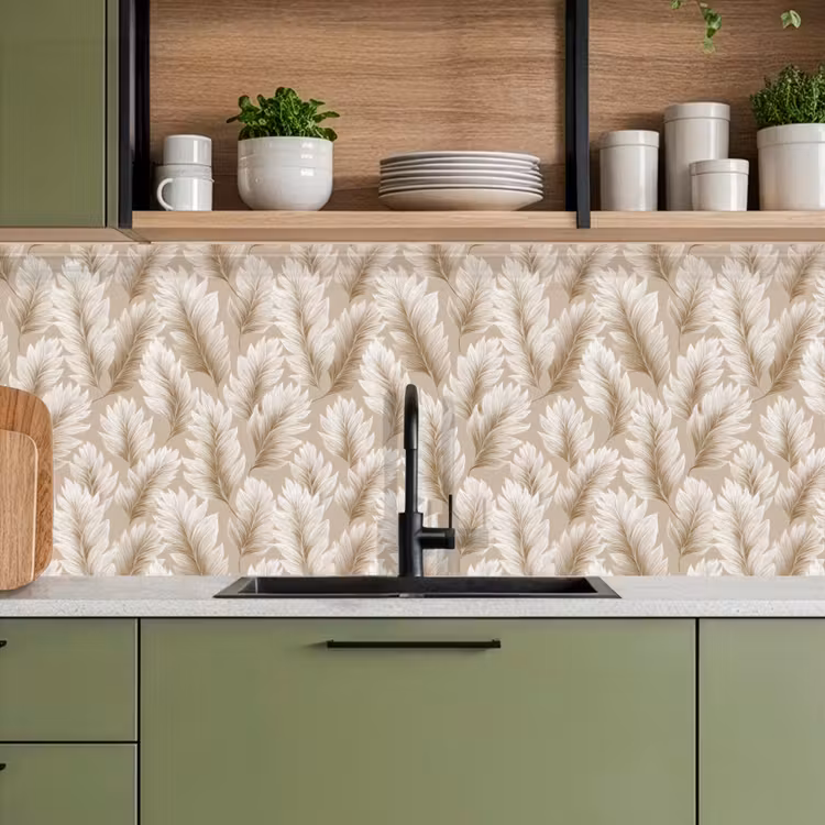 Keuken achterwand - Botanisch - Patroon - Beige — 8