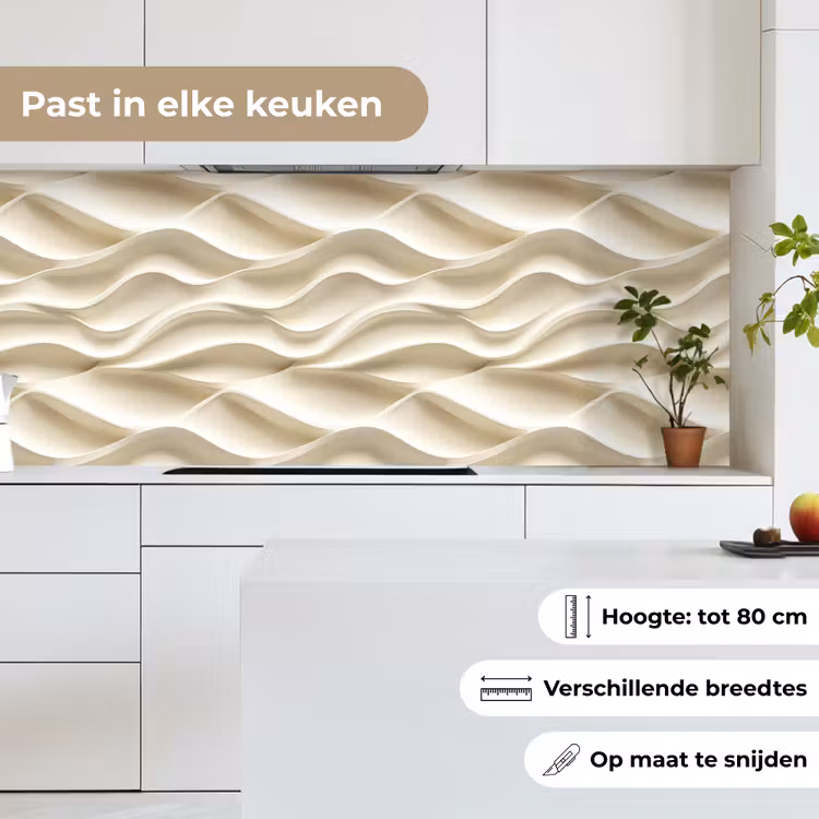 Keuken achterwand - Lijnen - Golvend - Crème — 7