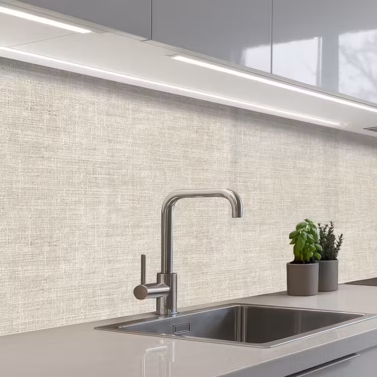 Keuken achterwand - Linnen - Textuur - Beige — 2