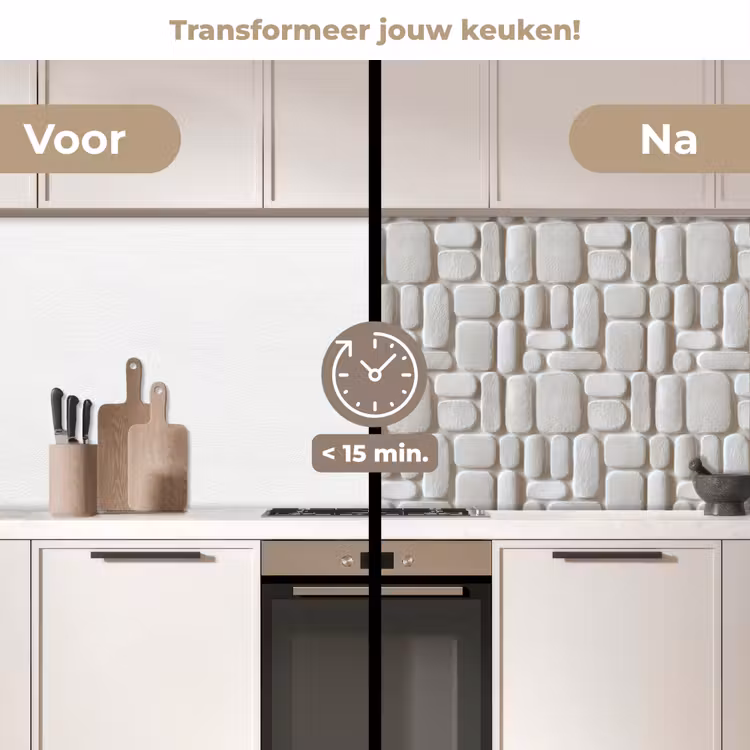 Keuken achterwand - Reliëf - Structuur - Wit — 3