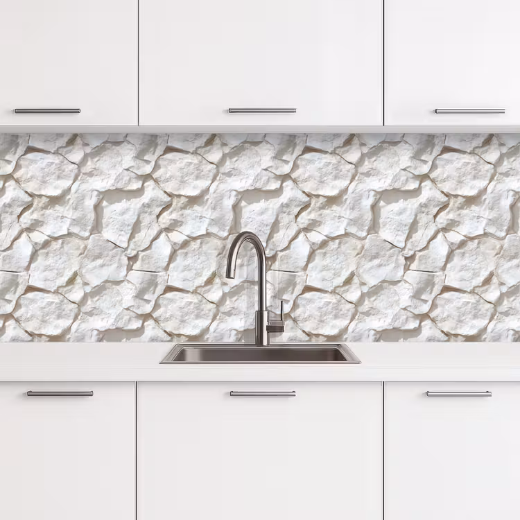 Keuken achterwand - Structuur - Rots - Wit — 4