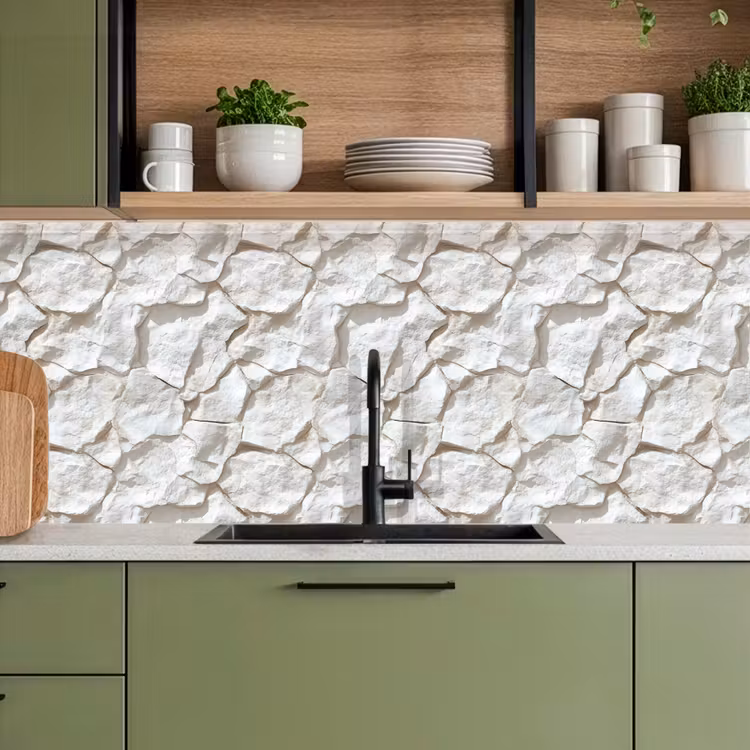 Keuken achterwand - Structuur - Rots - Wit — 8