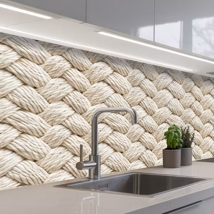 Keuken achterwand - Touw - Gebreid - Beige — 2