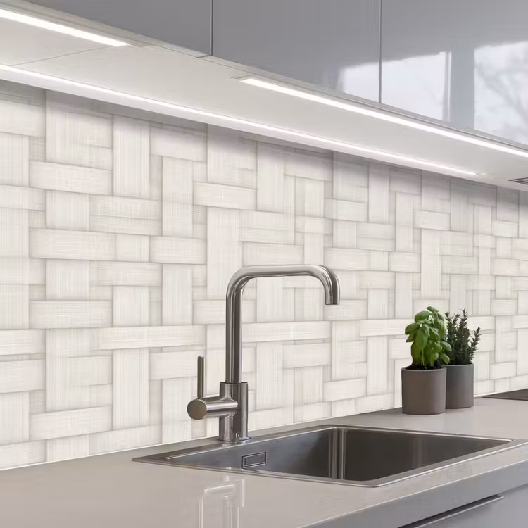 Keuken achterwand - Vlechtwerk - Banen - Beige — 2
