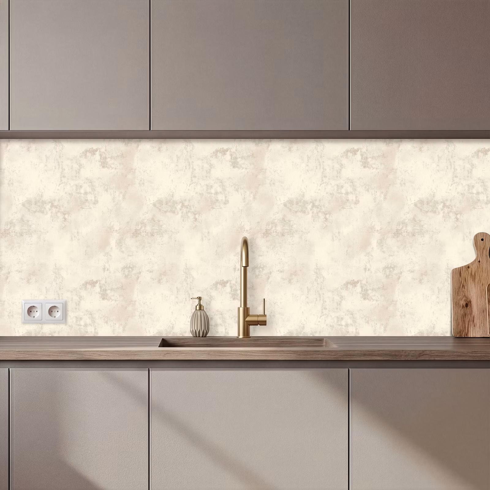 Keuken achterwand - Patroon - Organisch - Beige — 1