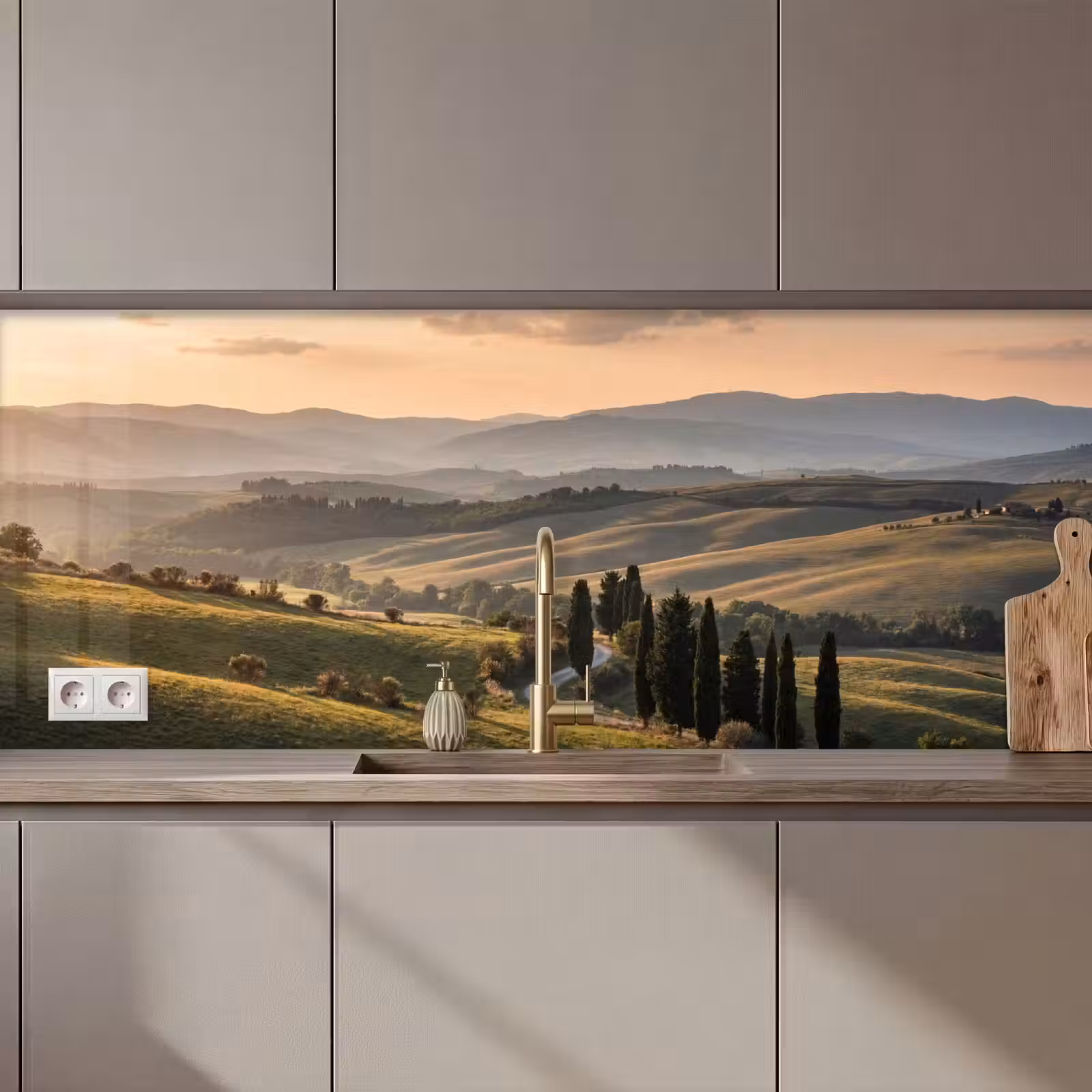 Keuken achterwand - Toscaans - Landschap - Heuvels — 1