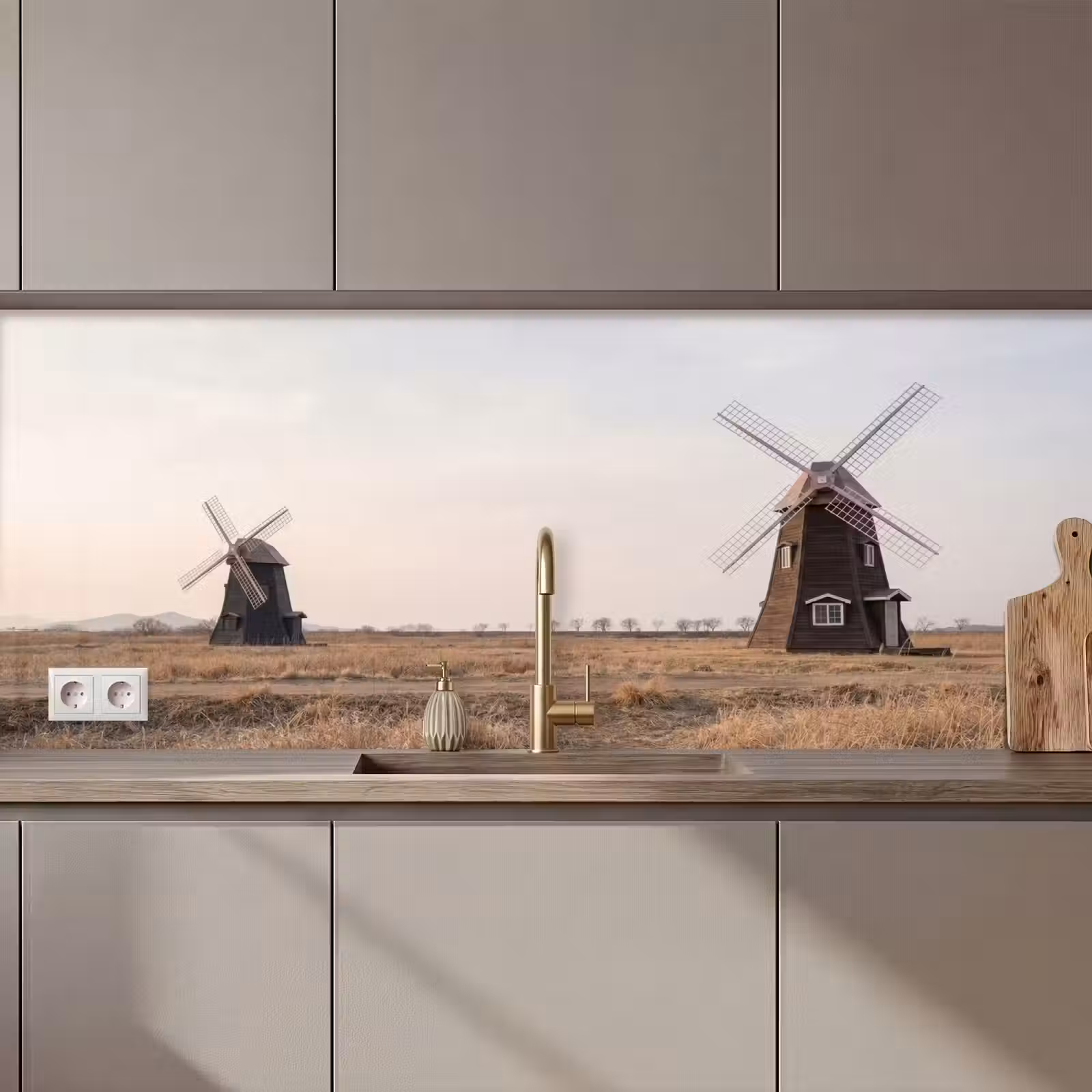 Keuken achterwand - Windmolens - Landschap - Veld — 1
