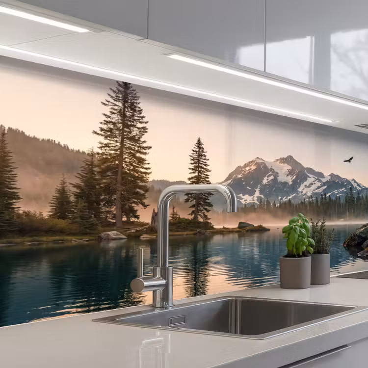 Keuken achterwand - Bergen - Water - Bomen — 2