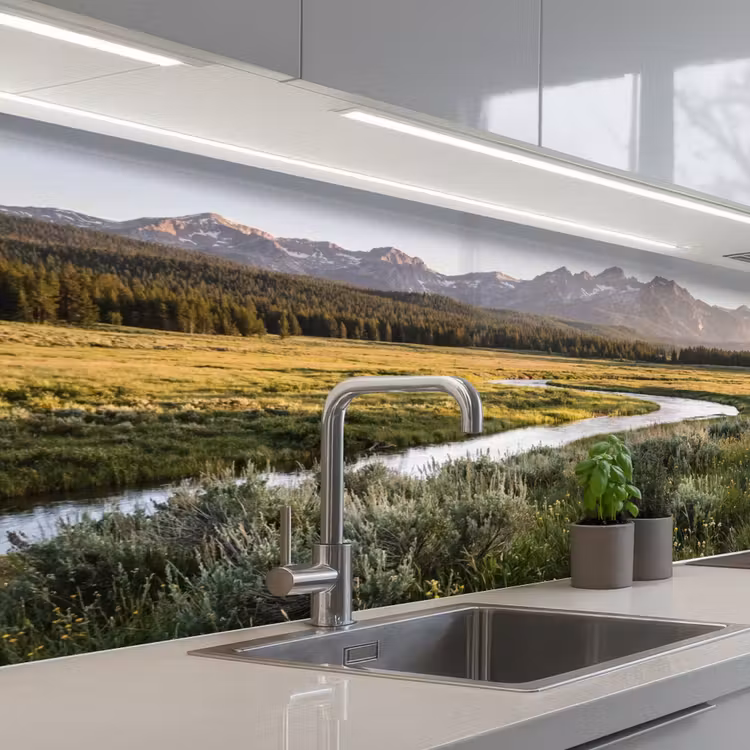 Keuken achterwand - Berglandschap - Rivier - Bos — 2