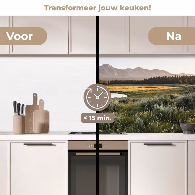 Keuken achterwand - Berglandschap - Rivier - Bos — 3