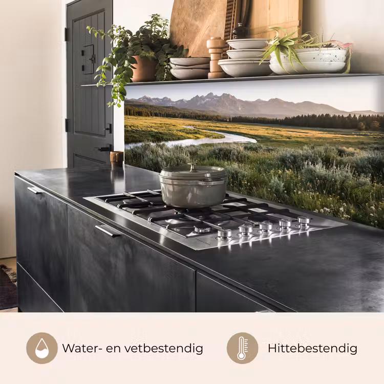 Keuken achterwand - Berglandschap - Rivier - Bos — 5