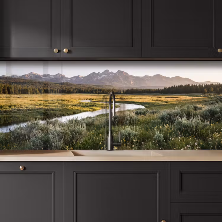 Keuken achterwand - Berglandschap - Rivier - Bos — 6