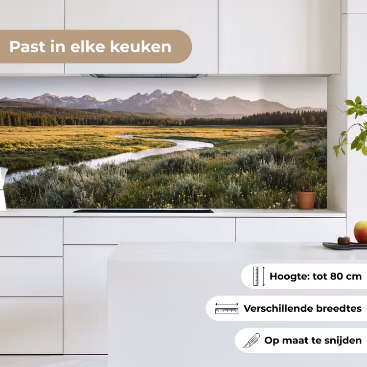 Keuken achterwand - Berglandschap - Rivier - Bos — 7