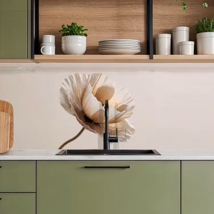 Keuken achterwand - Bloem - Beige - Crème — 8