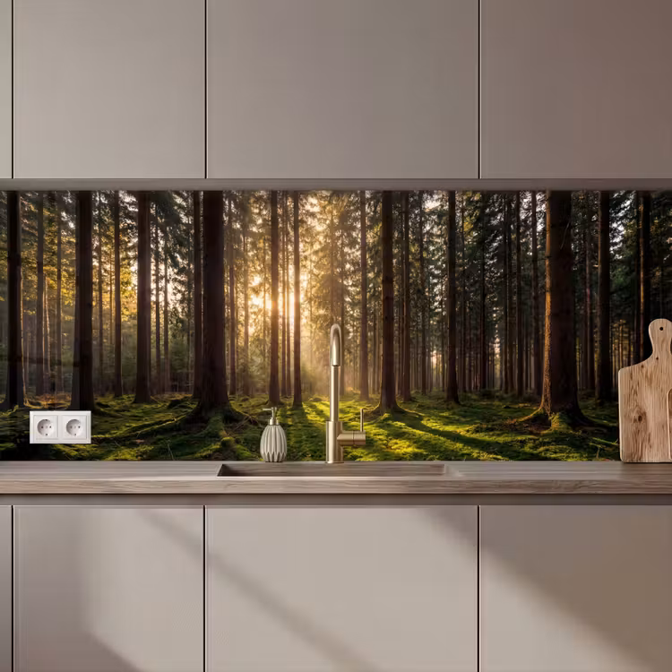 Keuken achterwand - Bos - Gras - Zonlicht — 1