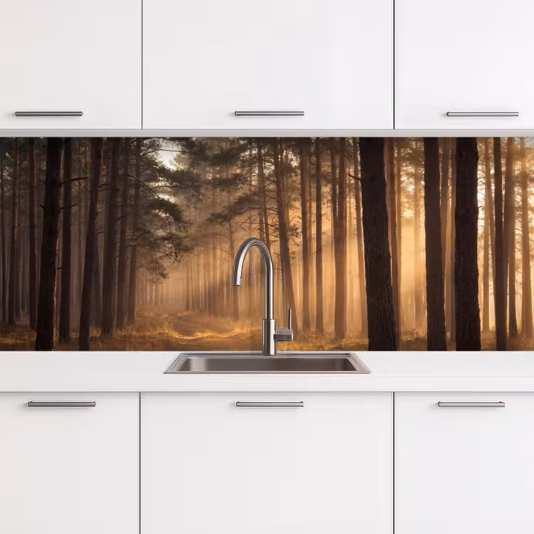 Keuken achterwand - Bos - Mist - Zonlicht — 4
