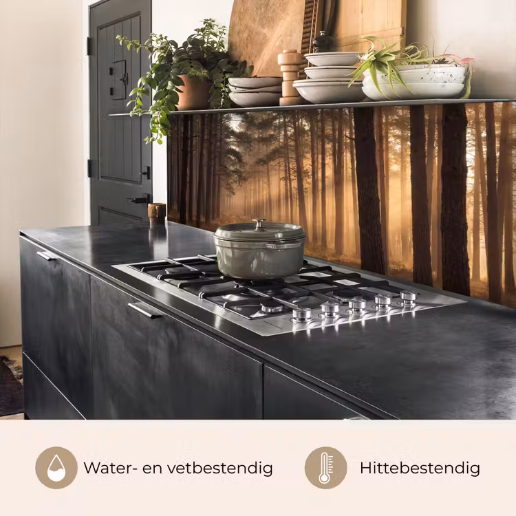 Keuken achterwand - Bos - Mist - Zonlicht — 5