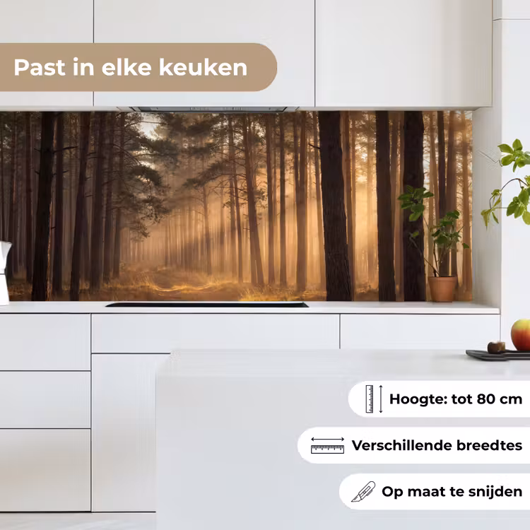 Keuken achterwand - Bos - Mist - Zonlicht — 7