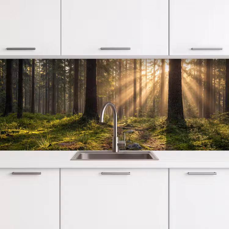 Keuken achterwand - Bos - Zonlicht - Gras — 4