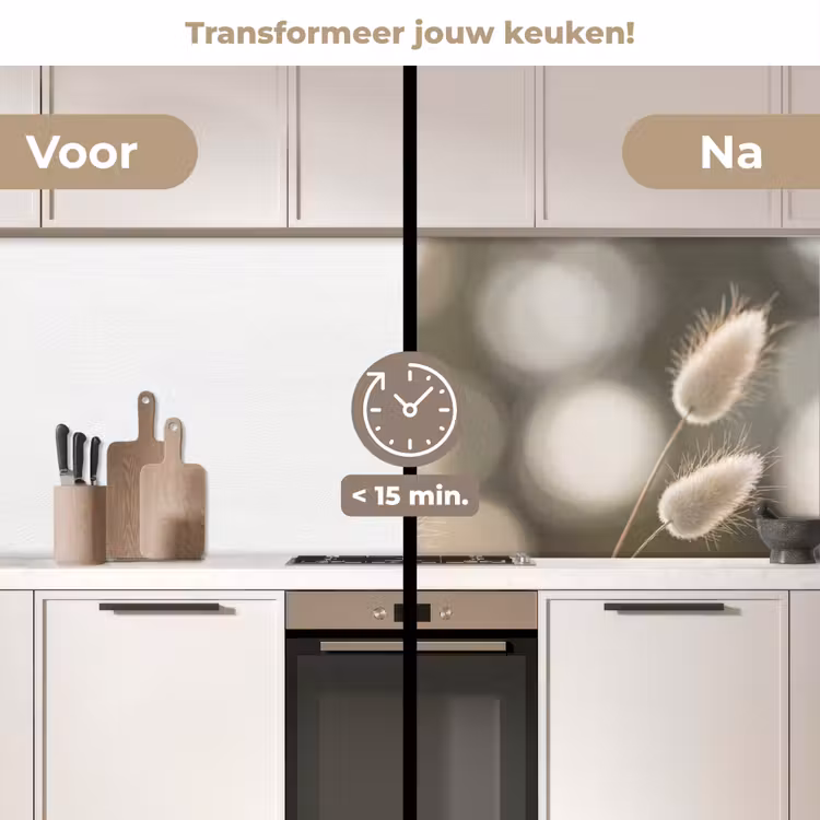 Keuken achterwand - Hazestaartgras - Wit - Zonlicht — 3