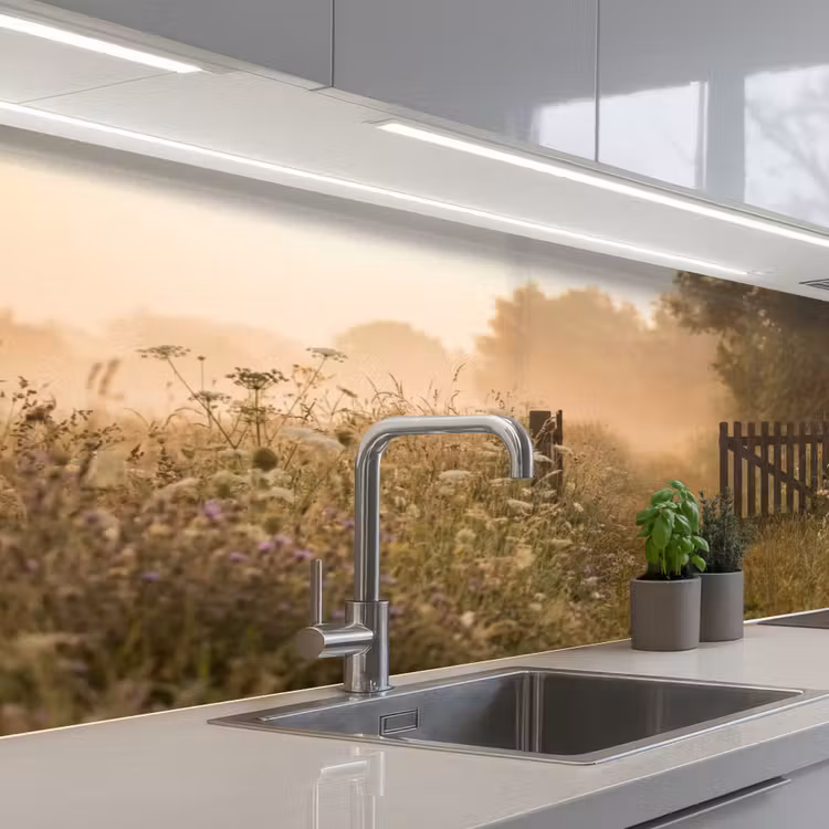 Keuken achterwand - Hek - Natuur - Mist - Veld — 2