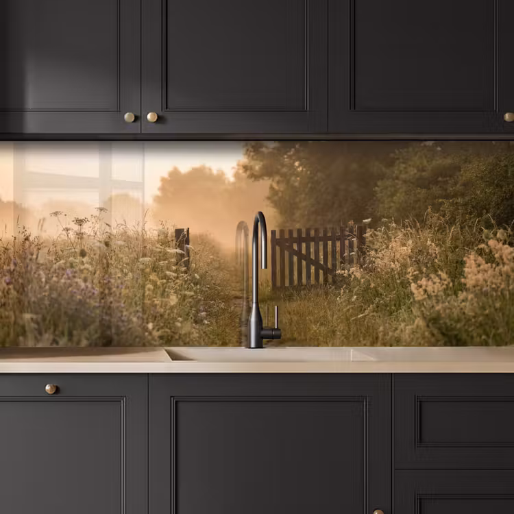 Keuken achterwand - Hek - Natuur - Mist - Veld — 6
