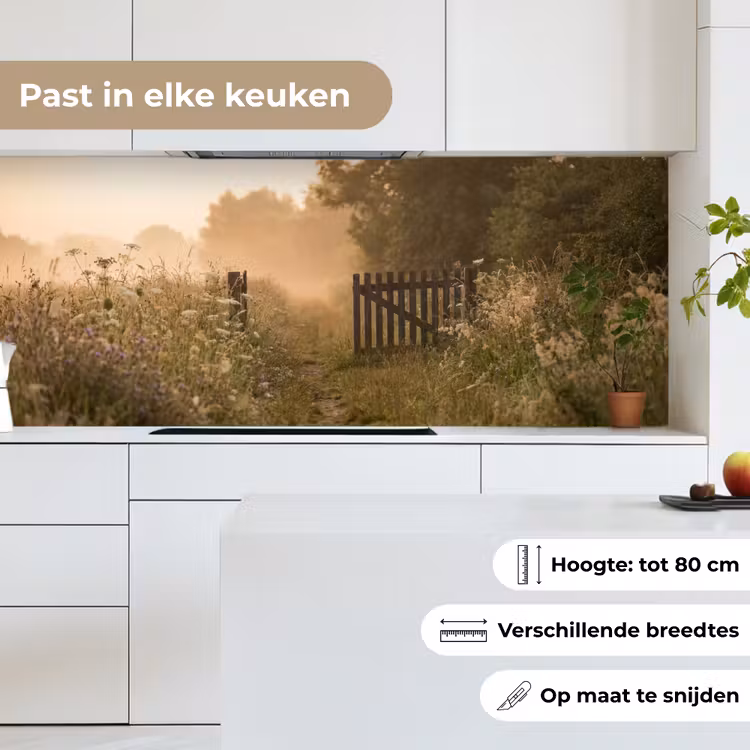 Keuken achterwand - Hek - Natuur - Mist - Veld — 7