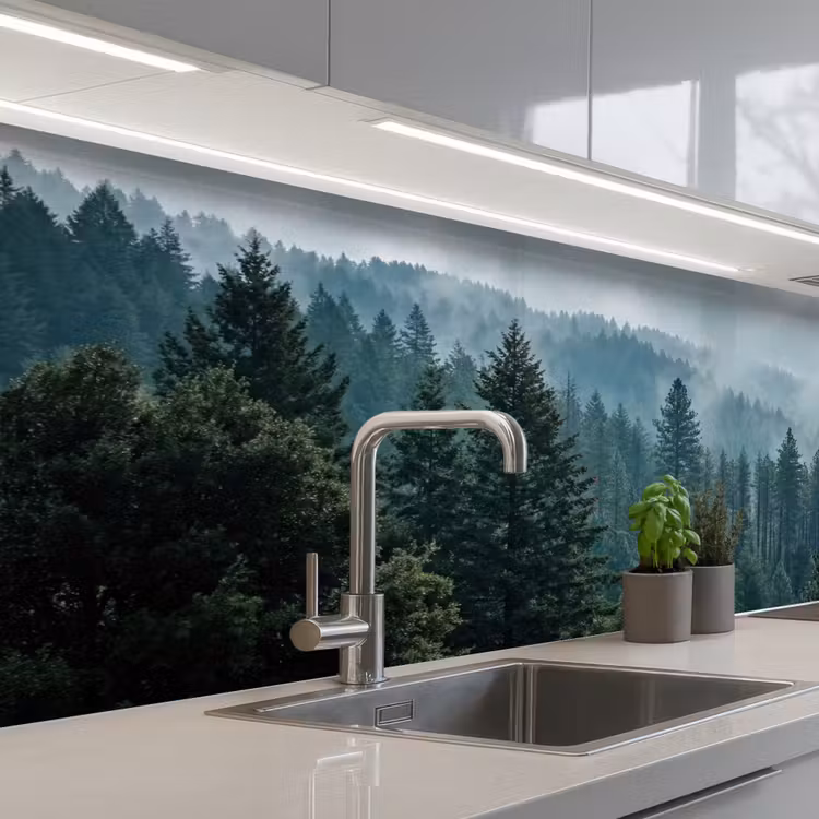 Keuken achterwand - Naaldwoud - Bergen - Mist — 2