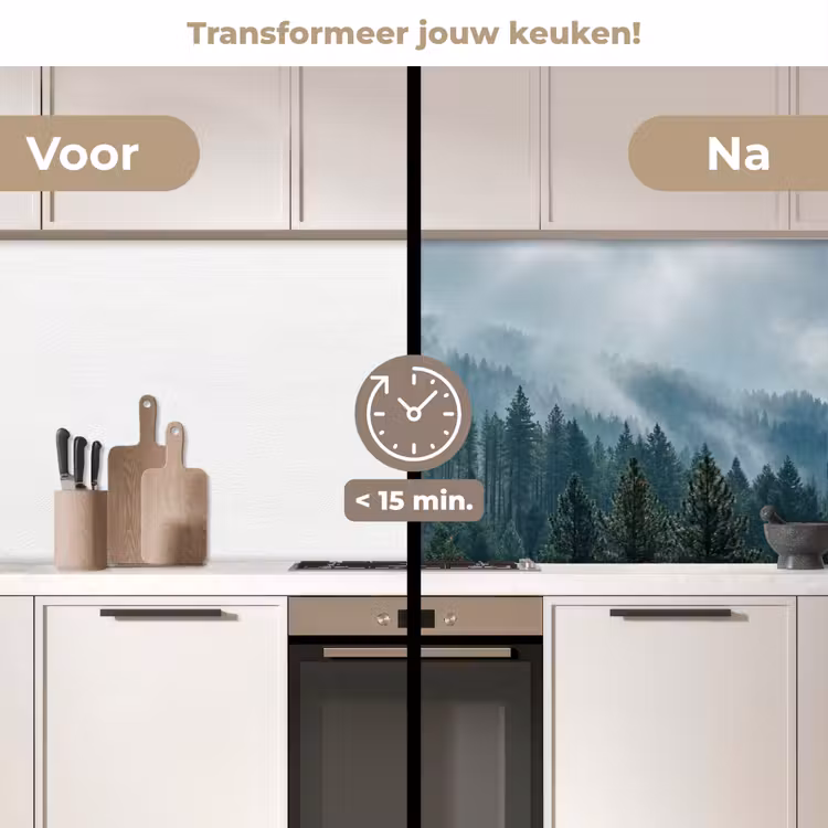 Keuken achterwand - Naaldwoud - Bergen - Mist — 3