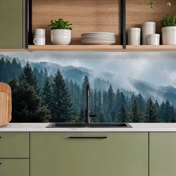 Keuken achterwand - Naaldwoud - Bergen - Mist — 8