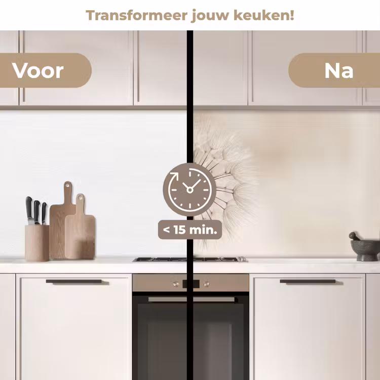 Keuken achterwand - Paardenbloem - Minimalistisch - Wit — 3