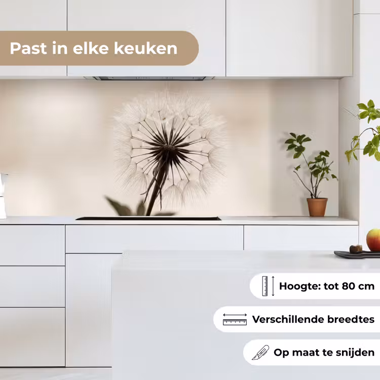 Keuken achterwand - Paardenbloem - Minimalistisch - Wit — 7
