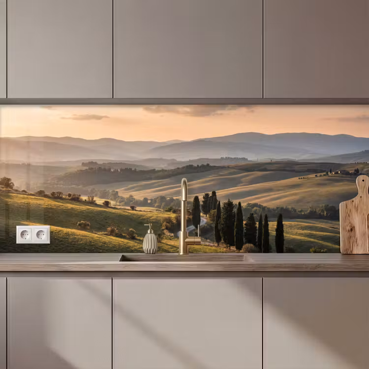 Keuken achterwand - Toscaans - Landschap - Heuvels — 1