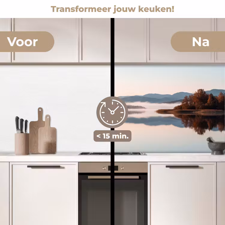 Keuken achterwand - Water - Bomen - Mistlaag — 3