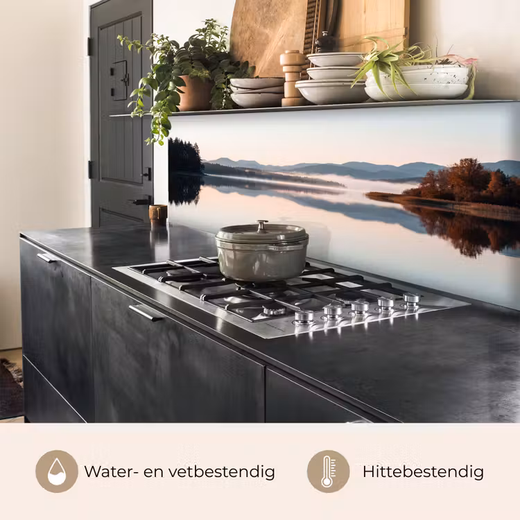 Keuken achterwand - Water - Bomen - Mistlaag — 5
