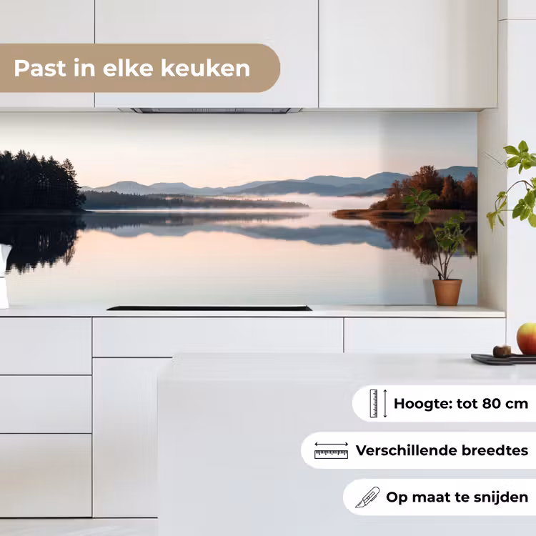 Keuken achterwand - Water - Bomen - Mistlaag — 7