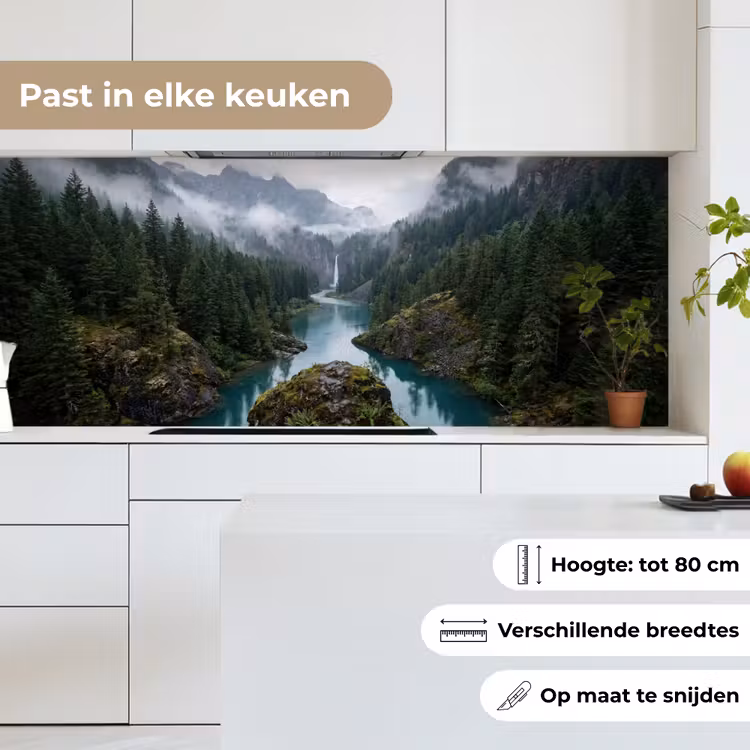 Keuken achterwand - Waterval - Bomen - Bergen — 7