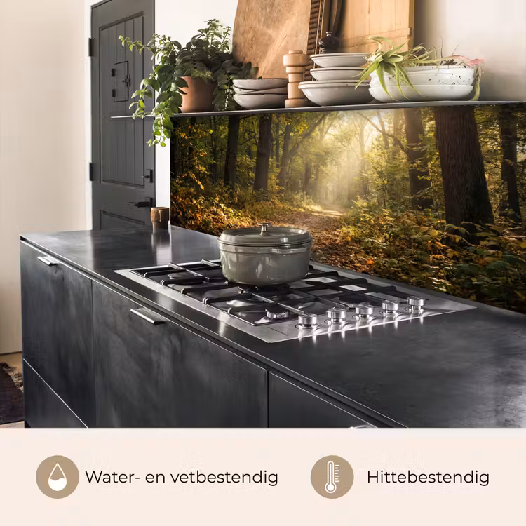 Keuken achterwand - Zonlicht - Bospad - Bomen — 5