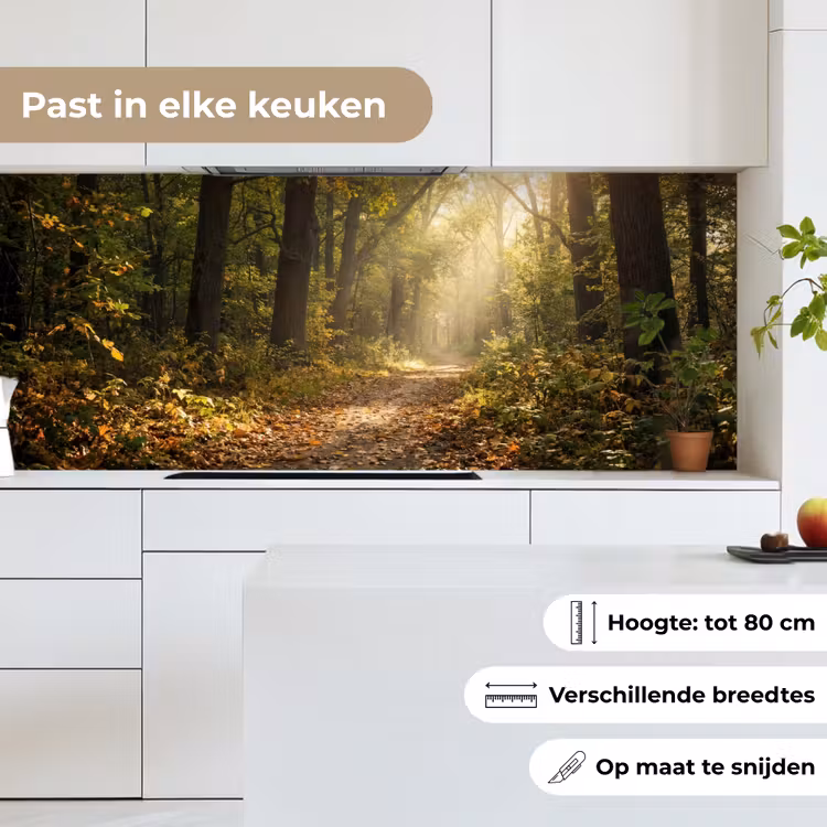 Keuken achterwand - Zonlicht - Bospad - Bomen — 7