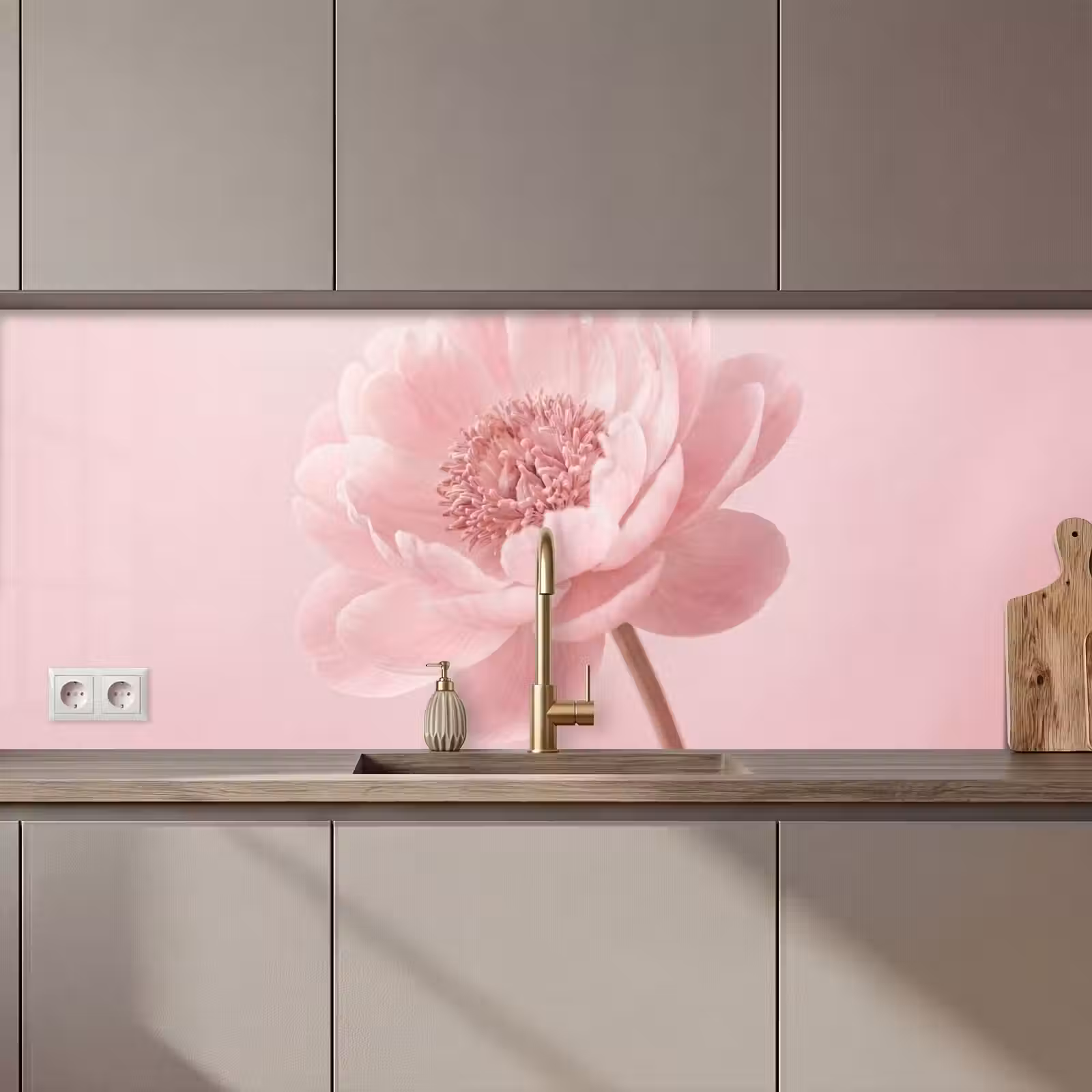 Keuken achterwand - Bloem - Pioenroos - Roze — 1