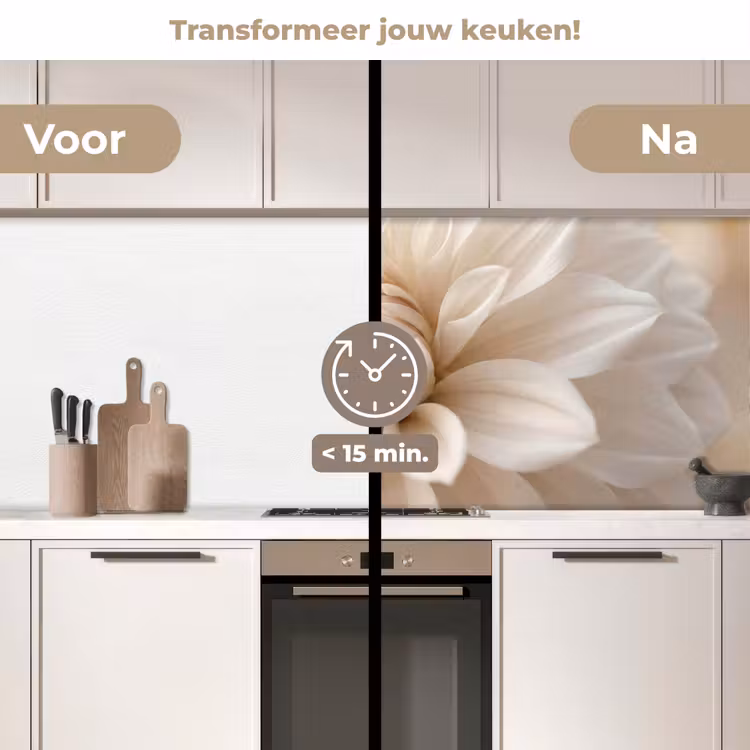 Keuken achterwand - Bloem - Dahlia - Wit — 3