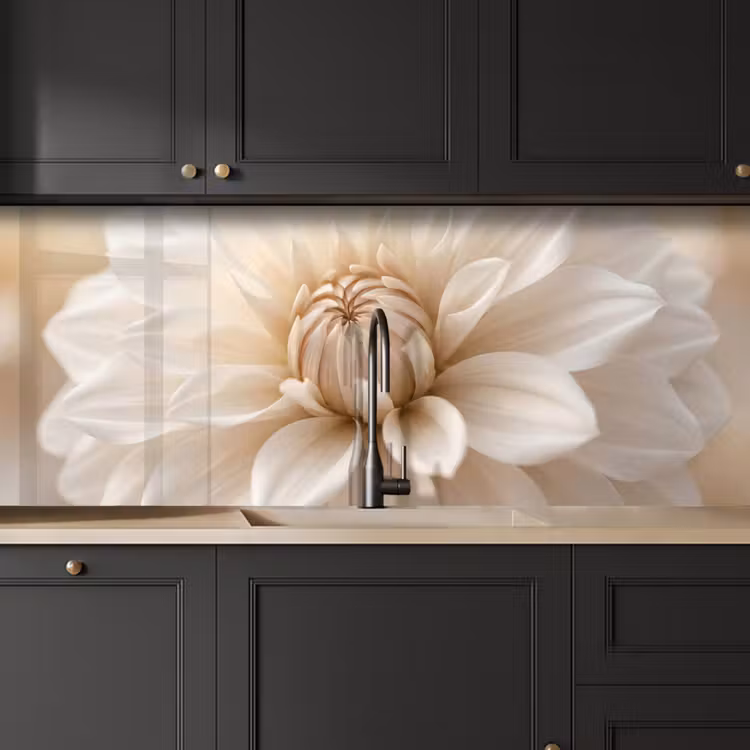 Keuken achterwand - Bloem - Dahlia - Wit — 6