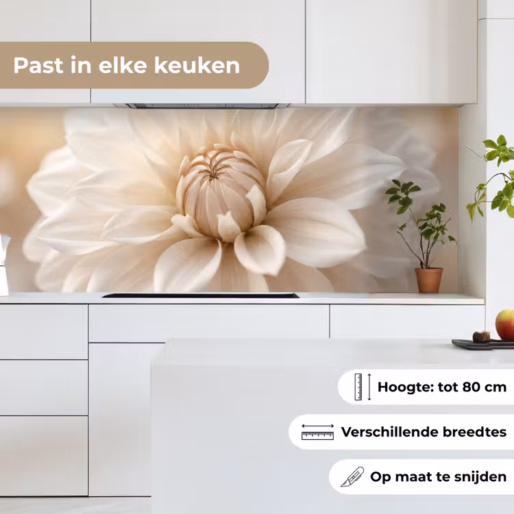 Keuken achterwand - Bloem - Dahlia - Wit — 7