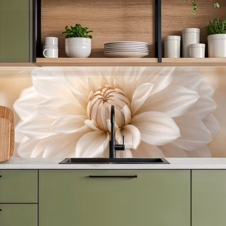 Keuken achterwand - Bloem - Dahlia - Wit — 8