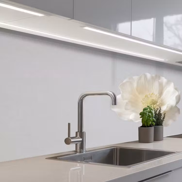 Keuken achterwand - Bloem - Minimalistisch -Wit — 2
